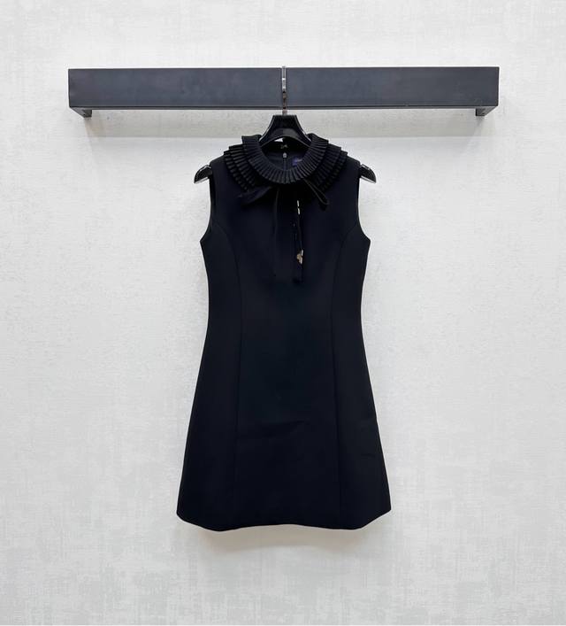 Louis Vuitto*2025 New Arrivals: Accordion Lace Pleated Tank Dress Custom Made in