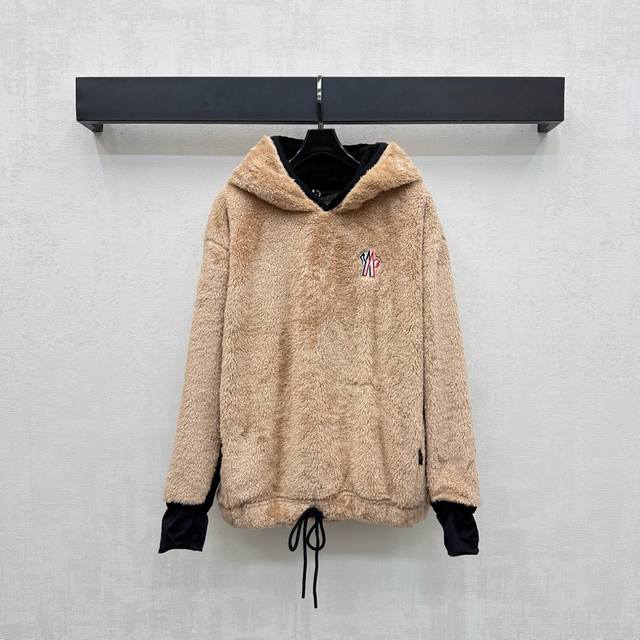 Moncle*2025 New Arrival: Custom-Made Hooded Teddy Fur Sweatshirt Made of YB Impo