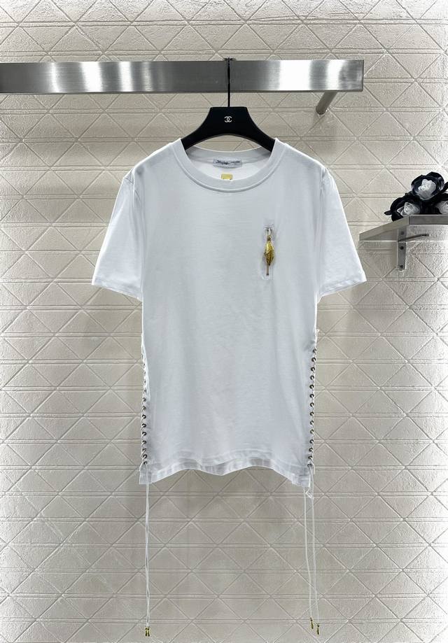 Sch* 2025 New Arrivals Metal Leaf Zipper Tie Custom Yb Original Cotton Material