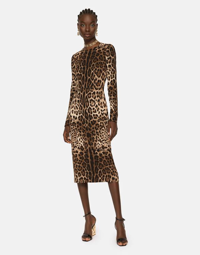 Re-order Dolce & Gabbana original leopard print 16 Momme stretch satin silk wais