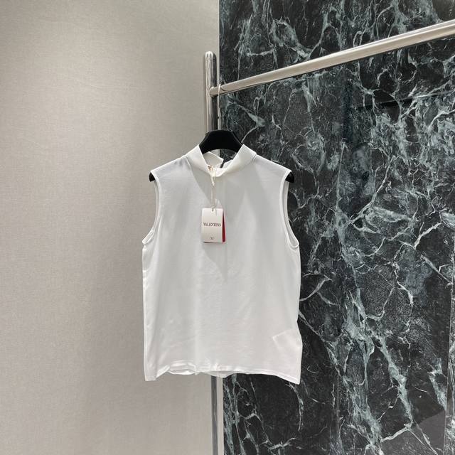 Val Warren 2025 early spring new high collar sleeveless vest shirt is very elega
