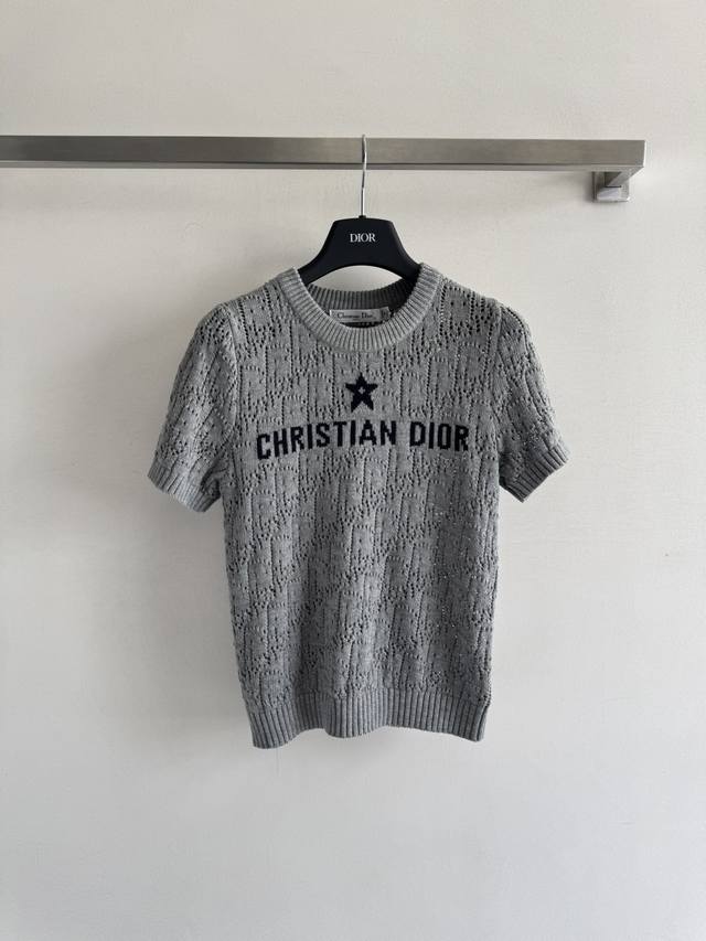 Dio*25Fw The new hollow short-sleeved hollow weaving process has a very textured