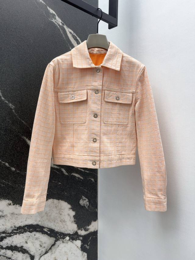 Her 25Ss Early Fall New Arrival Classic Plaid Double Pocket Denim Jacket. Origin