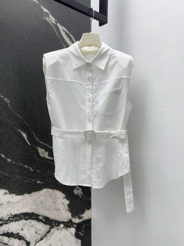 Loe 25Ss Spring/Summer new arrival: cotton and linen lace-up waisted sleeveless