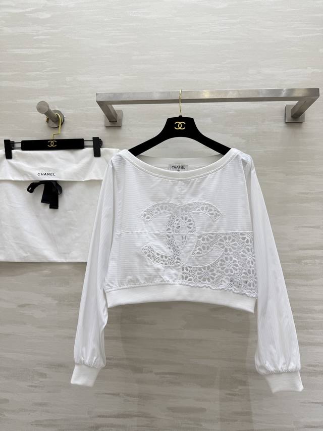 Chane2 Early Autumn New Double C Embroidered Long Sleeve Top High Quality Custom