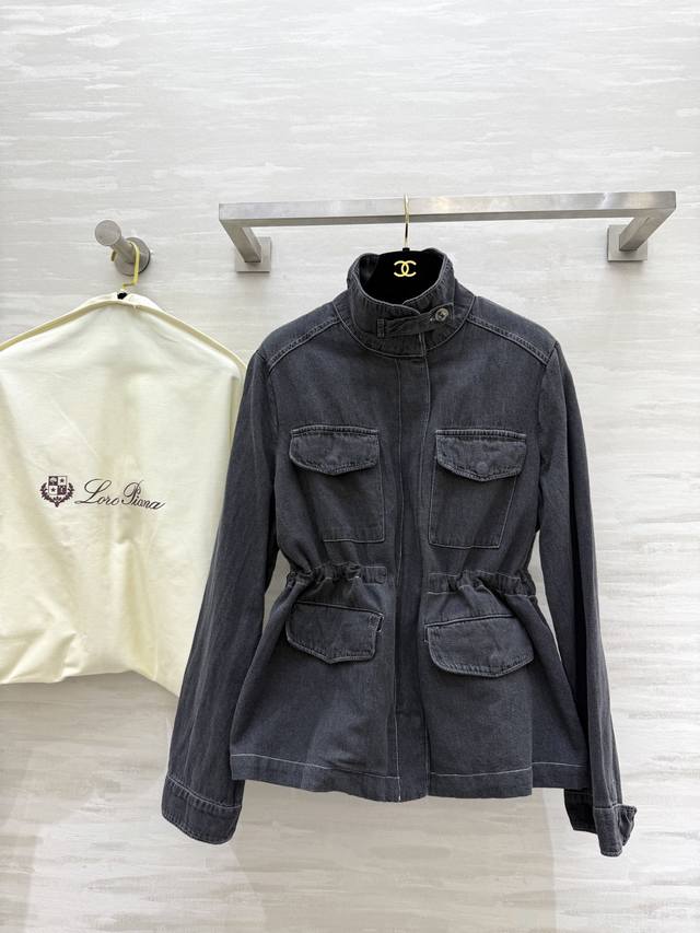 Lp3 New early autumn style old money style drawstring waist denim jacket is fash