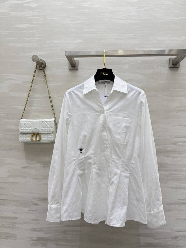 Dio2 Early Autumn New Princess Diana Raglan Lapel Waist Shirt Heavy Cd Bee Embro