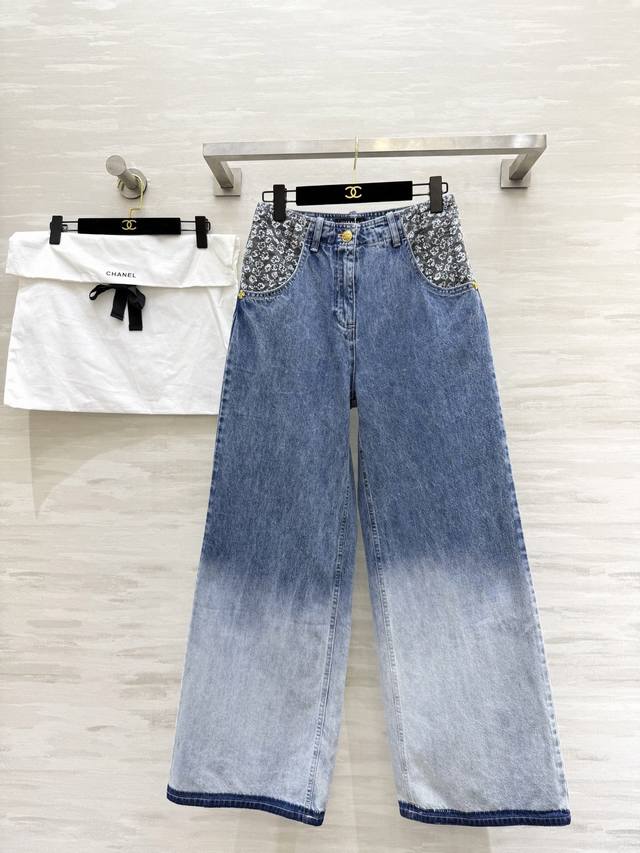 Chane2B Printed Washed Zipper Jeans High Quality Customized Spot First Release S