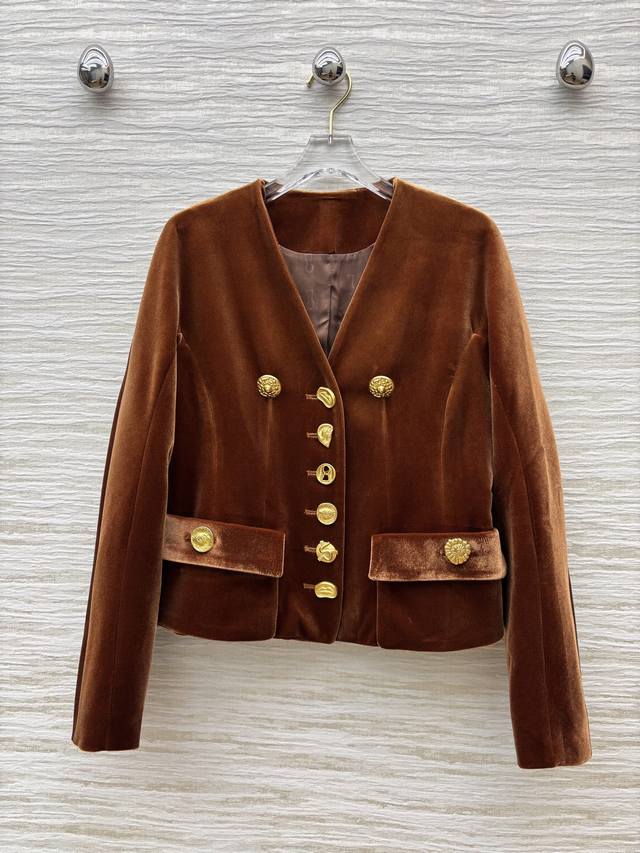 Skirt jacket Sch home 25 new special-shaped button decorated velvet suit round