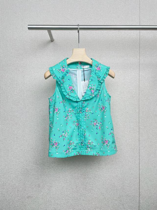 Shushutong's new 2025 lapel sleeveless lace top features a pure color, simple ye