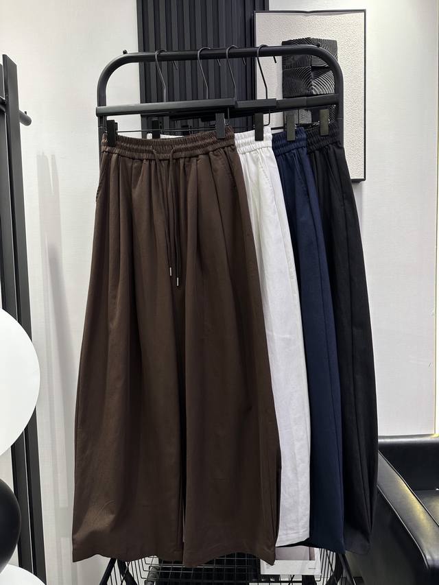 Balenciaga - New early autumn casual soft fabric high waist wide leg pants with