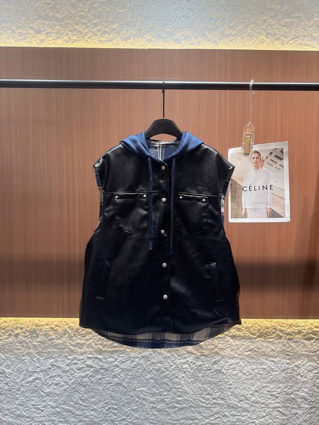 This sleeveless leather vest from Acne's 2025 Fall/Winter collection features a