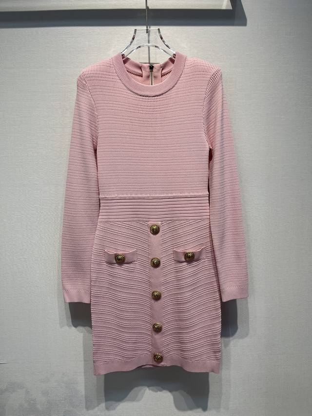 2025 Early Autumn New B House Gold Button Jacquard Dress Size: S- L