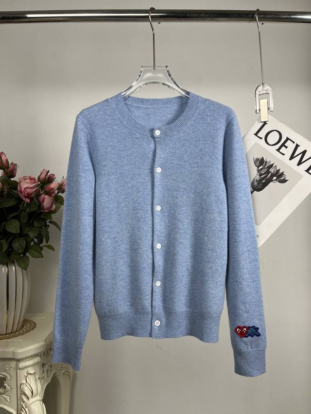 2025 New Light Blue Cashmere Cardigan High Quality Size: S- L