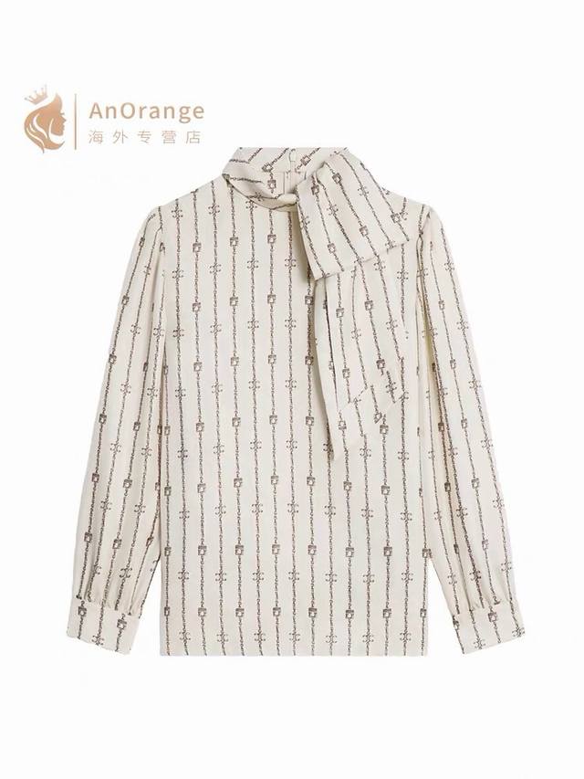 Celin* New custom Arc de Triomphe chain print neckline personalized design loose