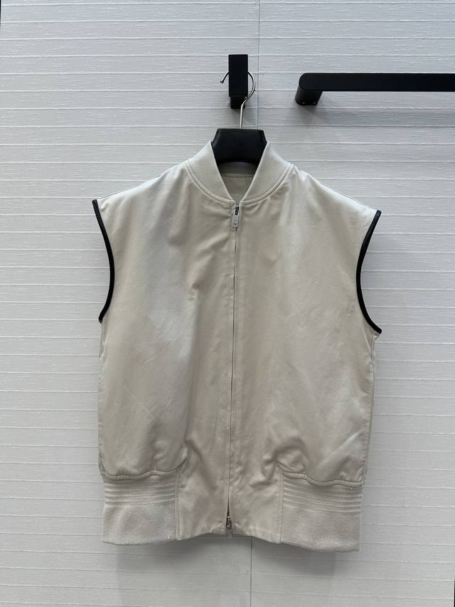 Highly recommend Bv's early fall leather-trimmed sleeveless vest jacket! The tw