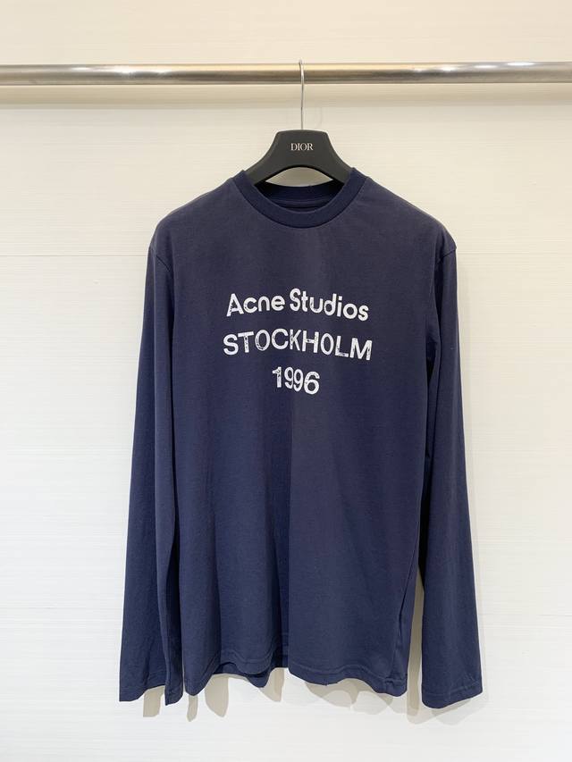 Acne Studios 1996 long-sleeved T-shirt classic loose long-sleeved T-shirt navy b