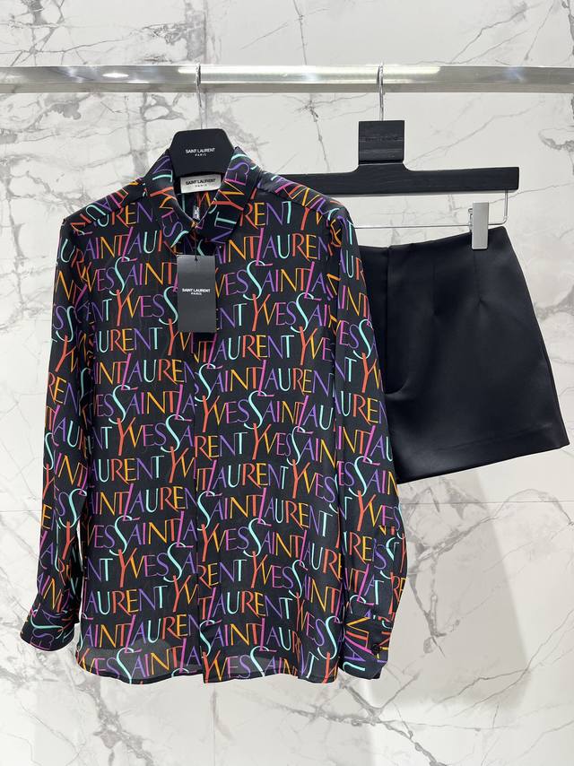 Holy Family exclusive first silk shirt Pop color logo print shirt Classic versi