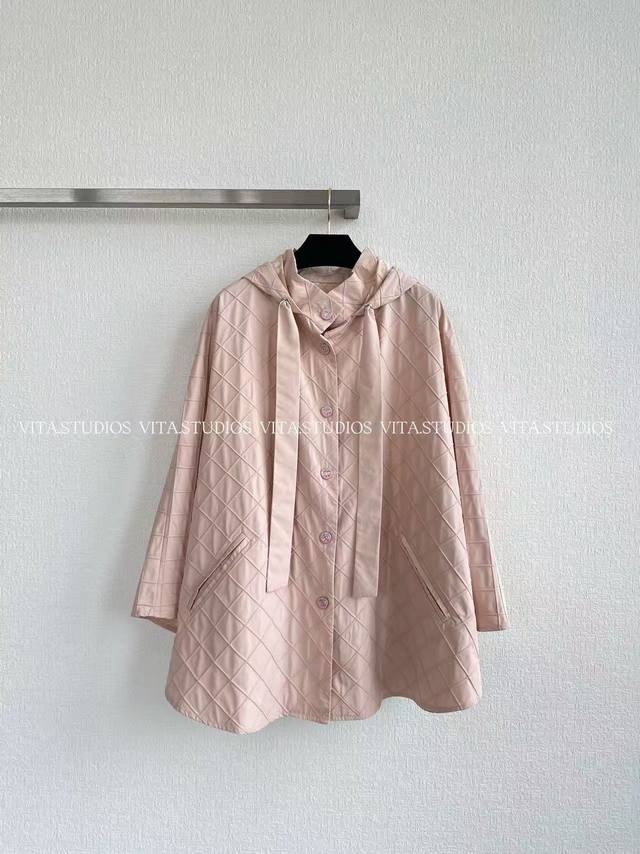 New product pre-sale Diamond hooded jacket Color: Pink Black Size: SML C*Wt