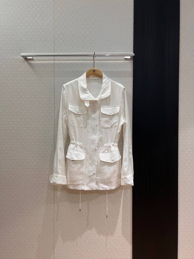 Lp new lapel four-pocket linen jacket can be used as sun protection, breathable