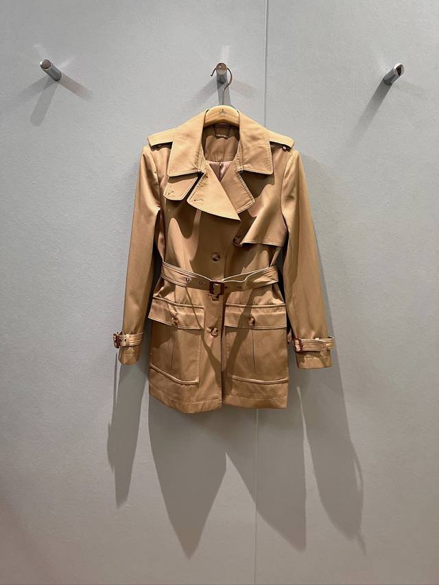 New arrival Double-breasted epaulette trench coat Mid-length epaulette cuffs de