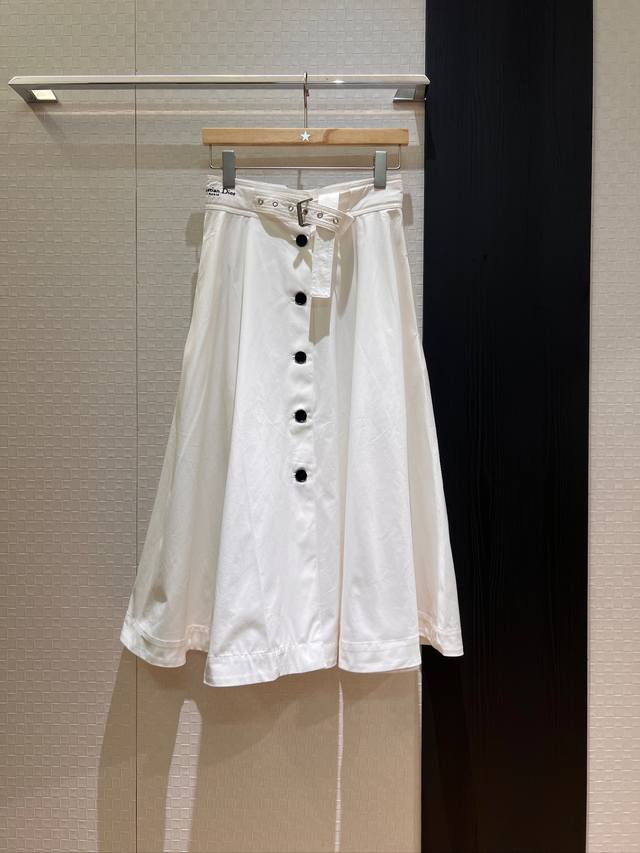 New recommended button design large swing skirt with belt decoration half skirt