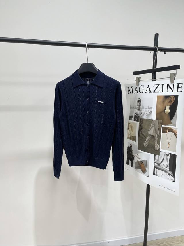 M Navy blue hollow polo single-breasted cardigan , Fabric: Cashmere blendColor: M Navy blue hollow polo single-breasted cardigan , Fabric: Cashmere blendColor: