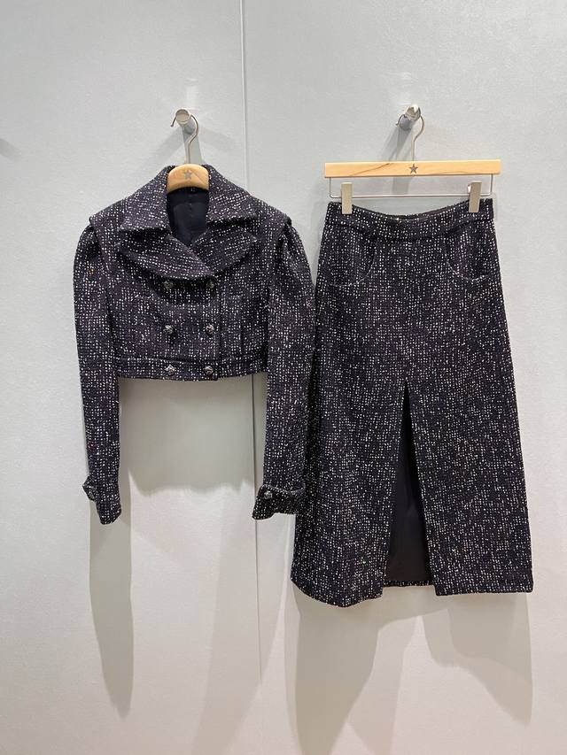 Jacket and skirt new model catwalk many stars with the same style double-breast
