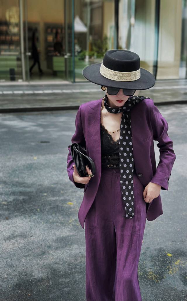 suit Simple and handsome 100% linen suit jacket + straight pants suit with silk