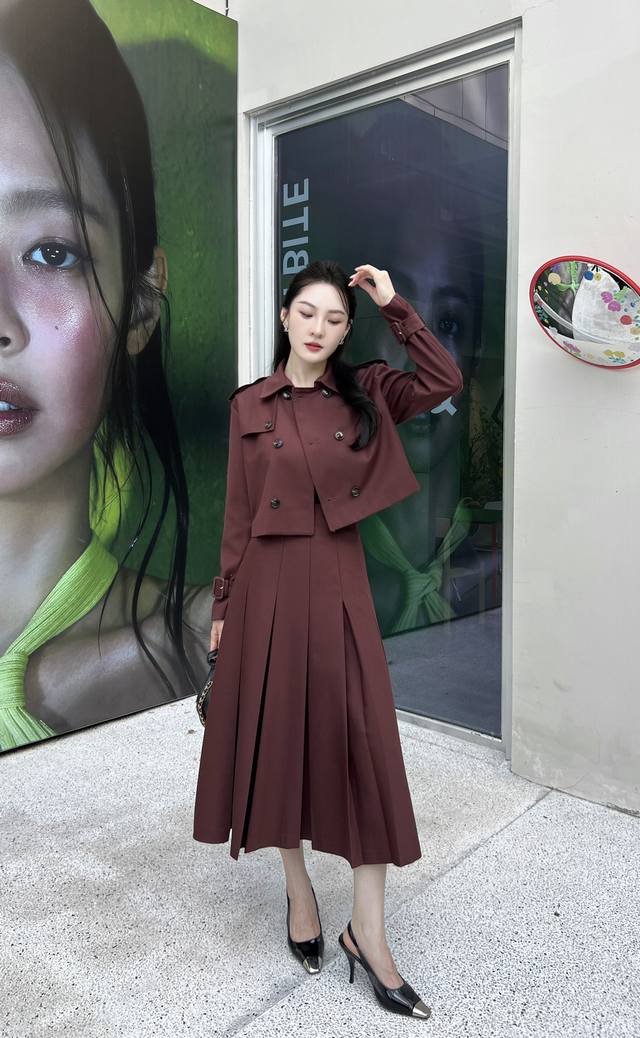 suit Korea Dongdaemun purchasing elegant double-breasted short trench coat jack