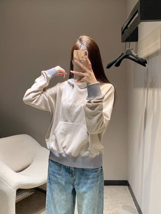 prad* 25Fw New Fall/Winter Letter Print Hooded Cotton Sweatshirt | Exclusive Yb