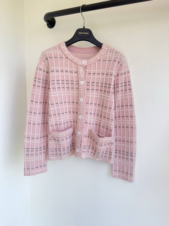 Thobrtb25 Limited Edition New Contrast Color Round Neck Plaid Heavy Jacquard Col