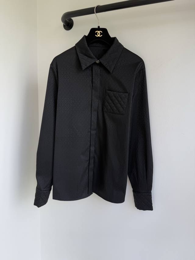 Chane25 autumn new custom-made shirt with embossed double C letter lapel and met