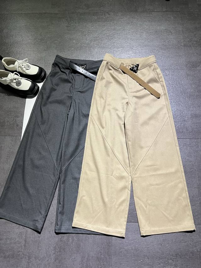 pp Designer hot-selling fabric pants are shipped, with a belt as a set, casual v