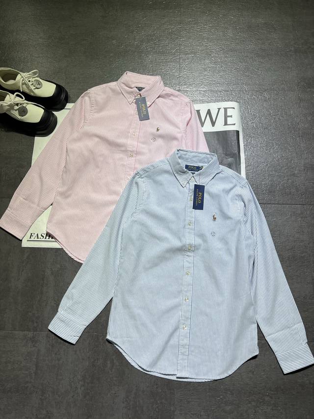 pp Ralph Lauren, classic striped cotton Oxford shirt shipped, the best among shi