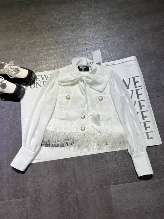 pp Original development Balmai* Balmain women's tweed crepe jacket shipped, full