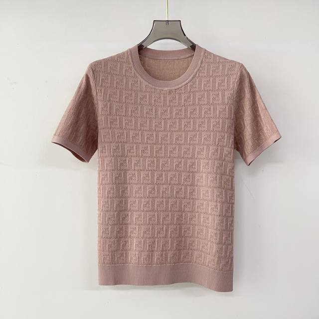 Fendi 25 new round neck logo short sleeve topMaterial: CottonColor: PinkSize: Sm