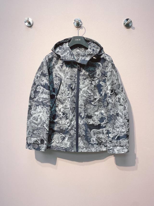 Spring and summer new jungle animal print hooded jacket Sml