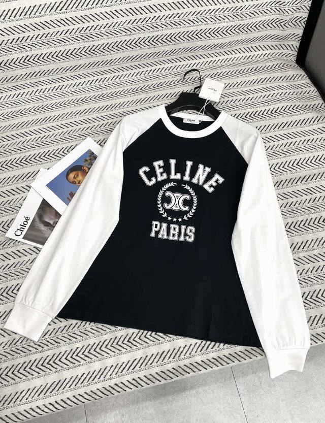 25Ss New autumn and winter style Celine raglan color matching simple Arc de Trio