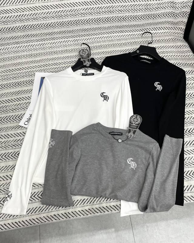 25Ss New Fall/Winter Trendy Chrome Hearts Embroidered Letter Pattern Long Sleeve