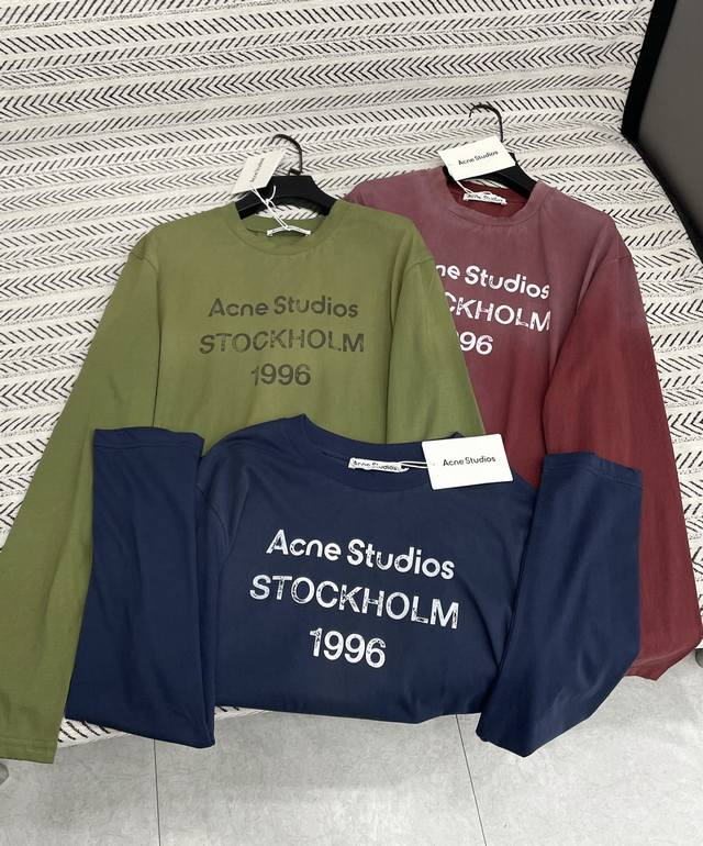 25Ss New autumn and winter Acne popular classic letter print long-sleeved cotton
