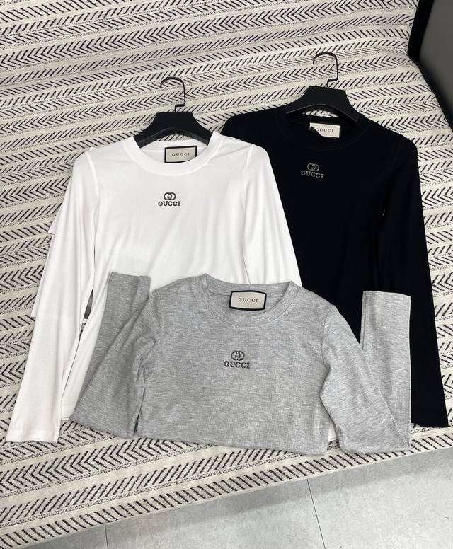 25Ss New autumn and winter Gucc*I simple three-dimensional letter pattern long-s