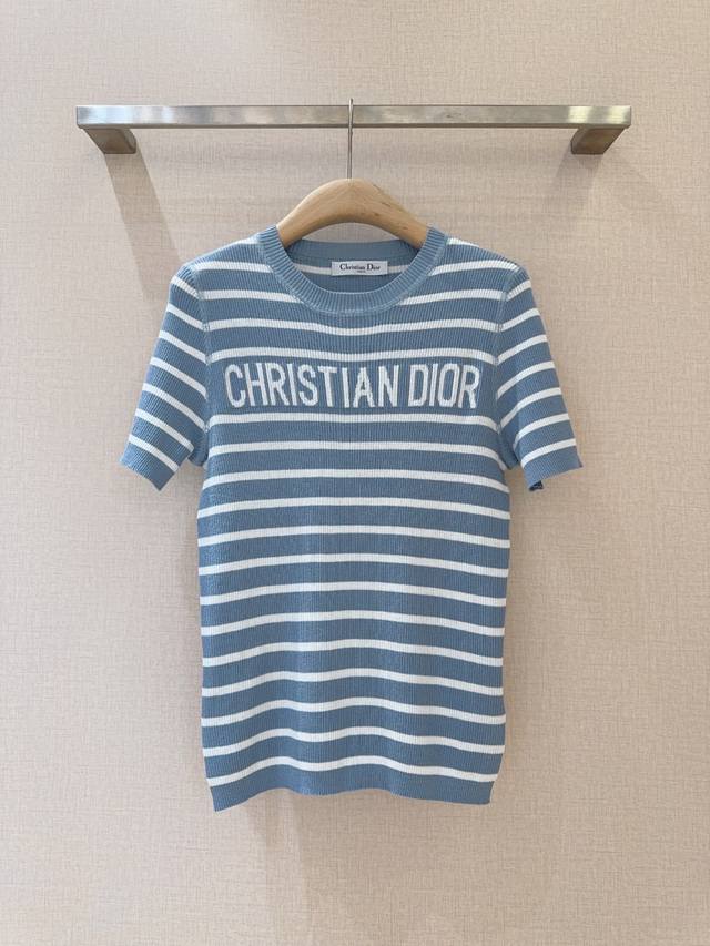 D's 25th anniversary summer collection. This Dior-inspired striped knit short-sl