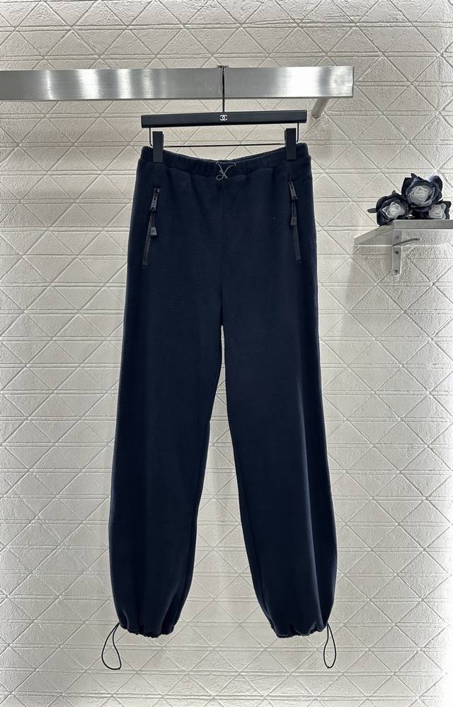 Miumi*2025 New Arrival Polar Fleece Casual Drawstring Pants. Custom Yb imported