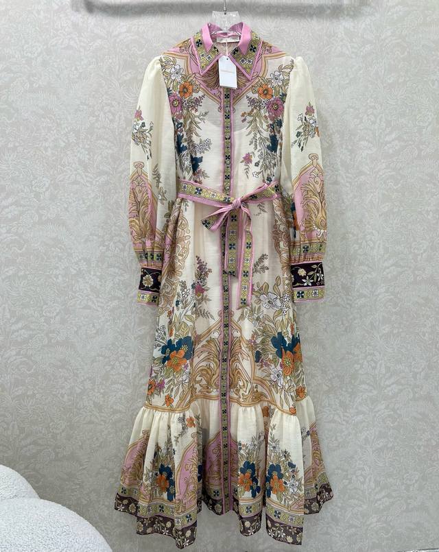 Zimmerman*Zimmerman 25 new style lapel long dress with lantern sleeves, single r