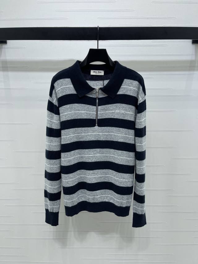 New, original, high-quality, Miumi* 2025 Early Fall collection! Striped knit la
