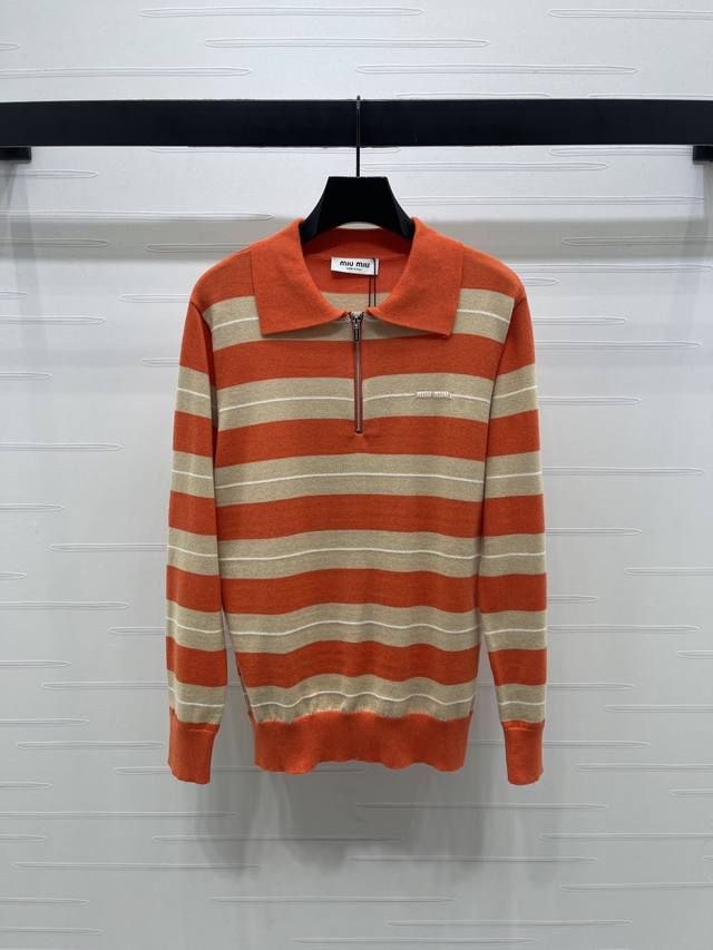 New, original, high-quality, Miumi* 2025 Early Fall collection! Striped lapel k