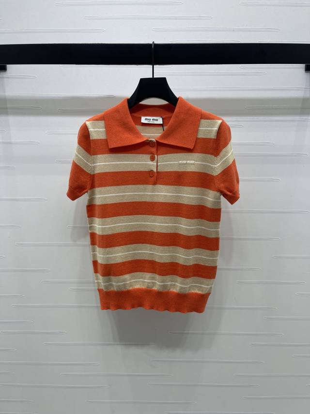 New, original, high-quality, Miumi* 2025 Early Fall collection! Striped lapel k