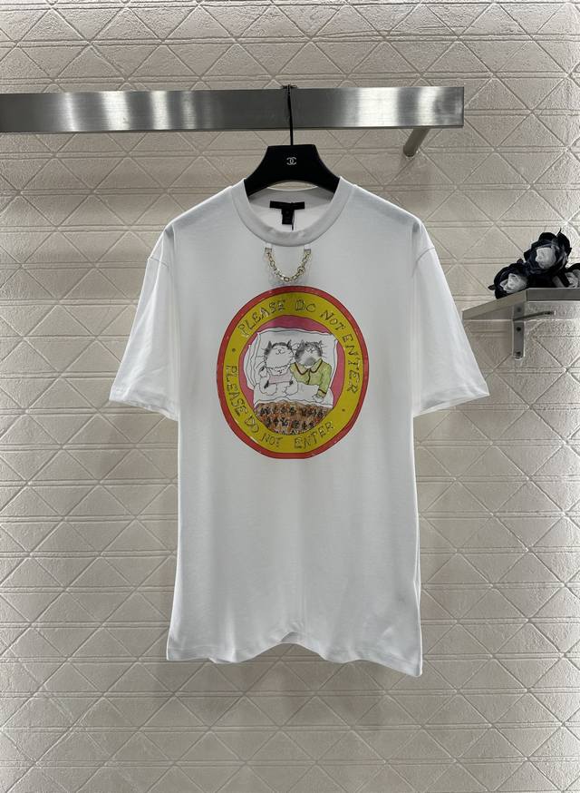 Louis Vuitto*2025 New Arrivals Chain Crewneck Print Custom Yb Twill Cotton Fabri