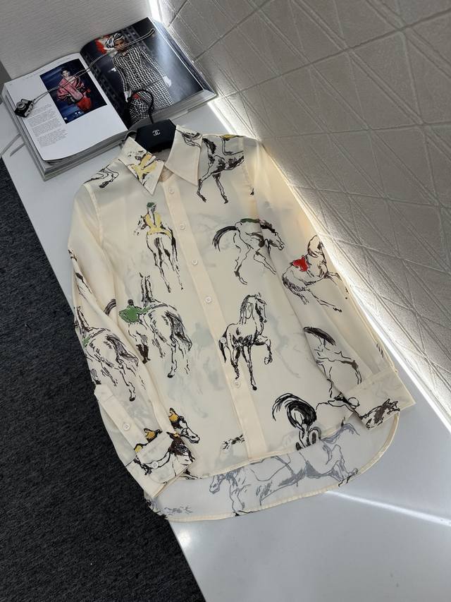 Ralph Laure*2025 new arrivals: printed silhouette shirt and skirt set. Custom Yb
